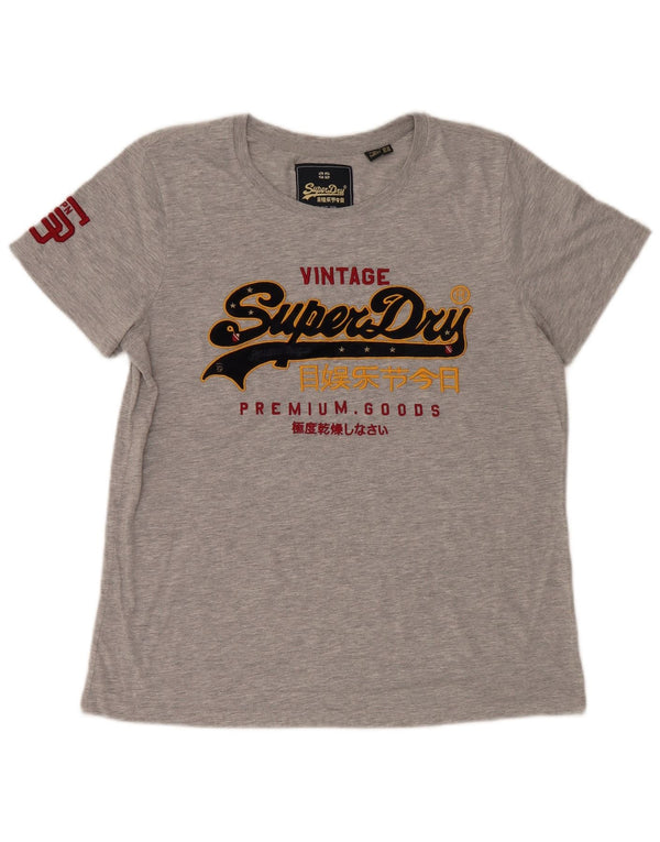 Superdry Camiseta Gráfica para Mujer Top UK 44 Grande Gris