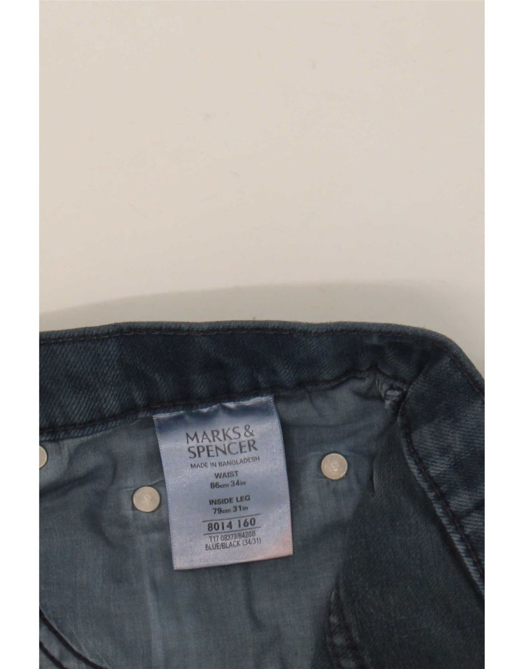 Marks & Spencer Vaqueros rectos azules Harbor para hombre W34 L31 Algodón azul marino
