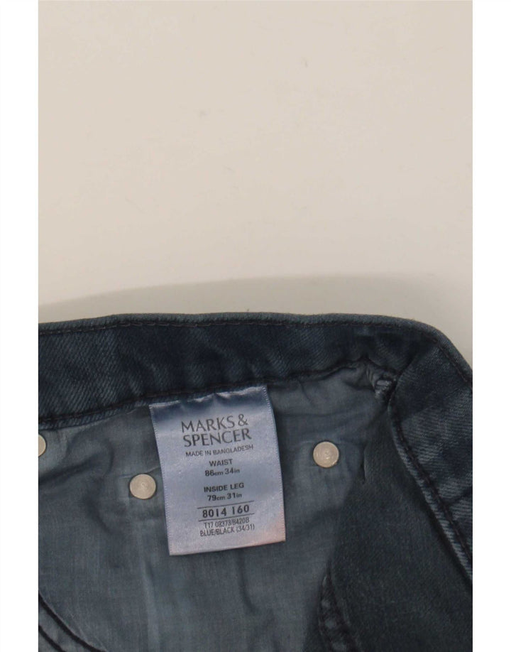 Marks & Spencer Vaqueros rectos azules Harbor para hombre W34 L31 Algodón azul marino