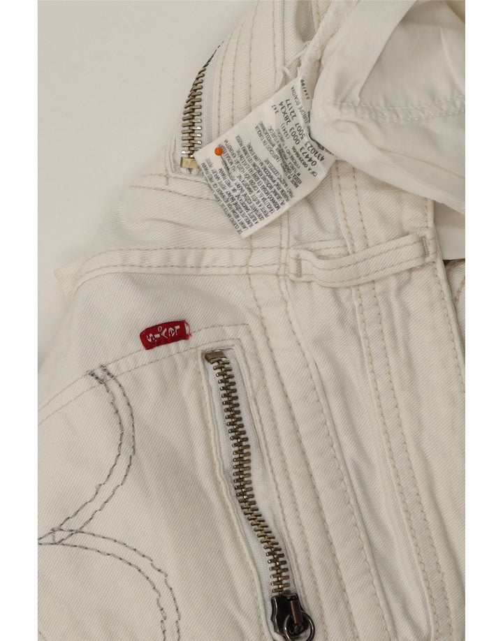 LEVI'S Shorts Vaqueros Mujer W28 Algodón Blanco Medio