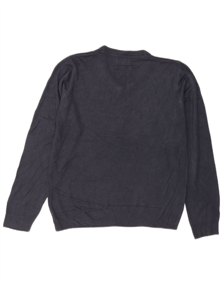 Marks & Spencer Jersey de corte regular con cuello en V para hombre Azul marino mediano