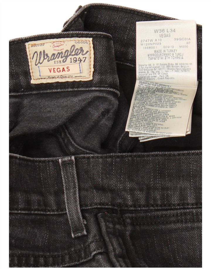 WRANGLER Vaqueros ajustados Vegas para hombre W36 L34 Algodón negro