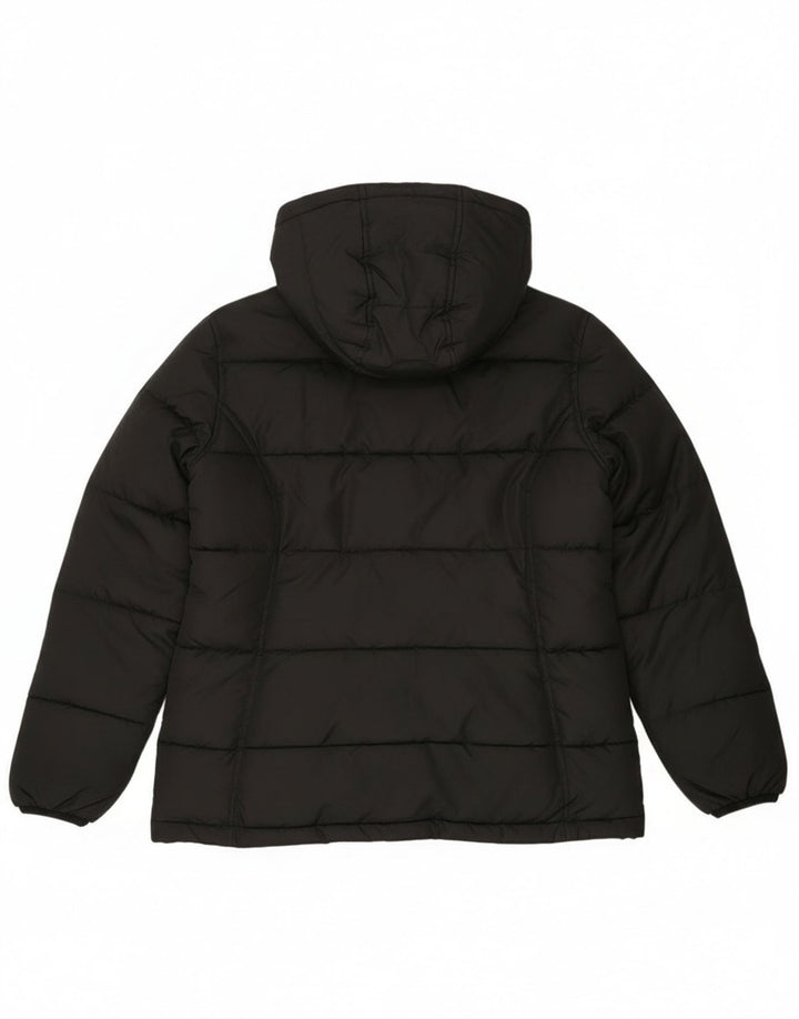 Reebok Chaqueta acolchada con capucha gráfica para mujer UK 10 Small Black