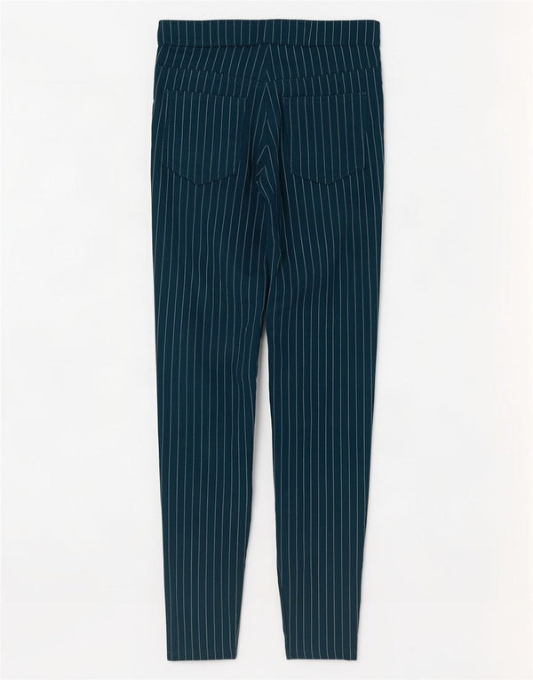 Marks & Spencer Pantalones Casuales para Mujer UK 8 Small W26 L27 Verde Pinstripe