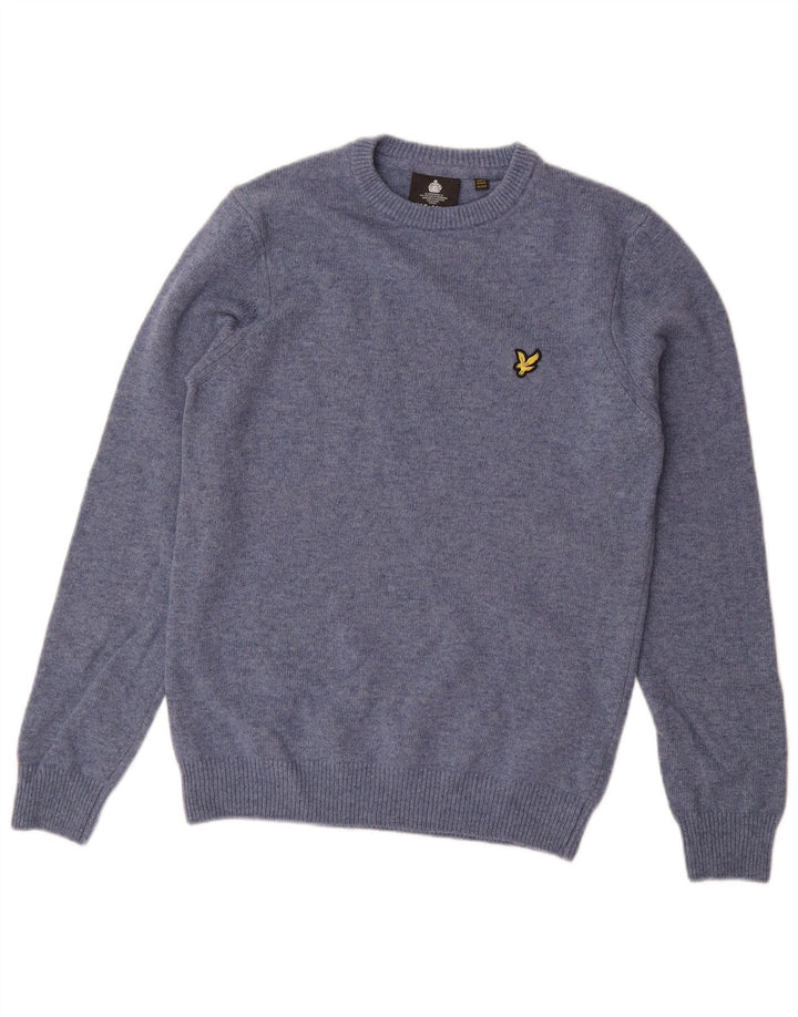 Lyle & Scott Jersey de cuello redondo para hombre XS Lana azul