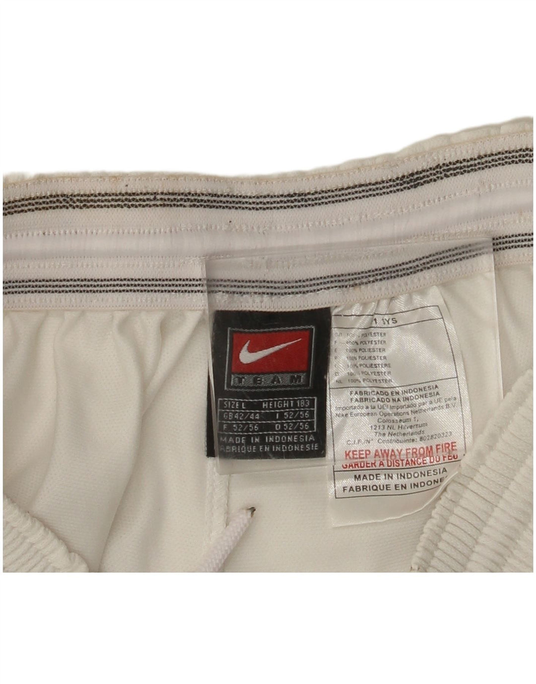Nike - Pantalones cortos deportivos para hombre, talla 42/44, poliéster blanco grande