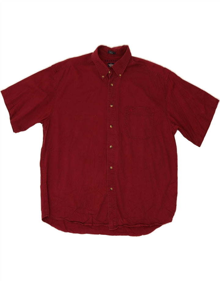 DOCKERS Mens Short Sleeve Shirt Large Red Cotton Vintage Dockers and Second-Hand Dockers from Messina Hembry 