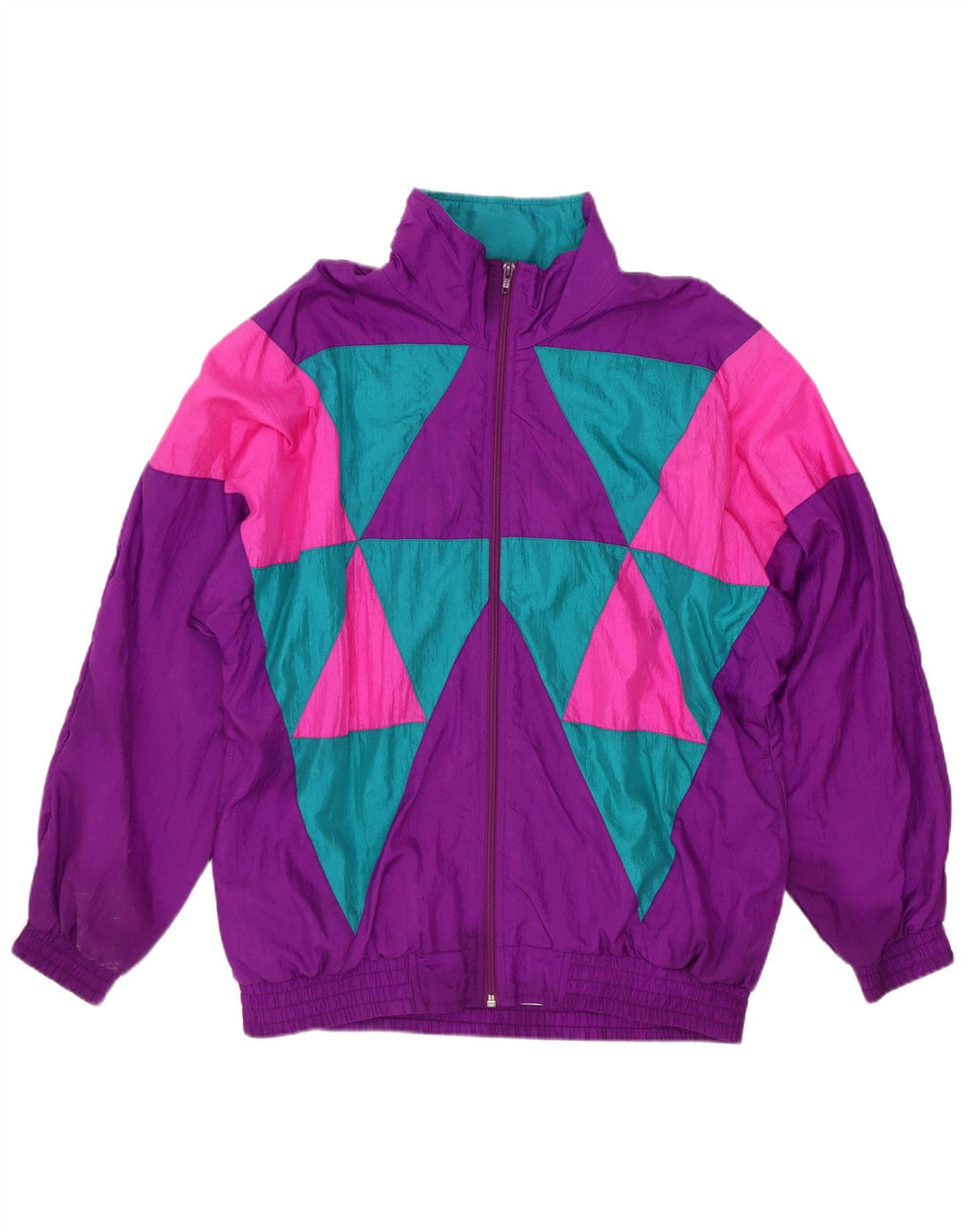 Sunterra Chaqueta de Chándal de Gran Tamaño para Mujer UK 10 Small Purple Geométrico