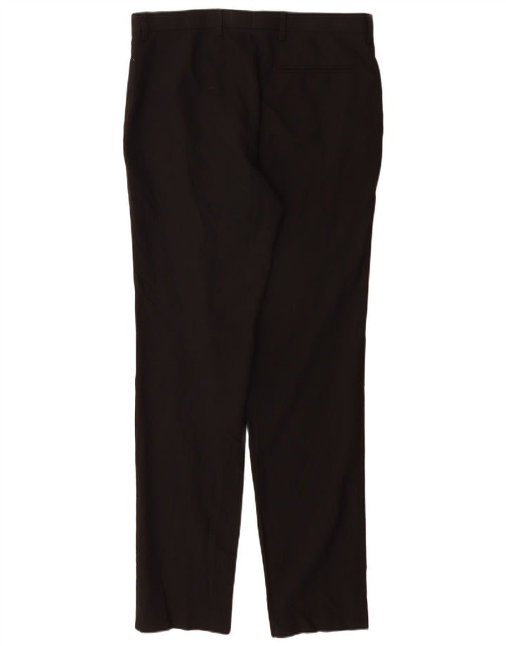 Marks & Spencer Pantalón de traje ajustado para hombre W32 L33 Poliéster negro