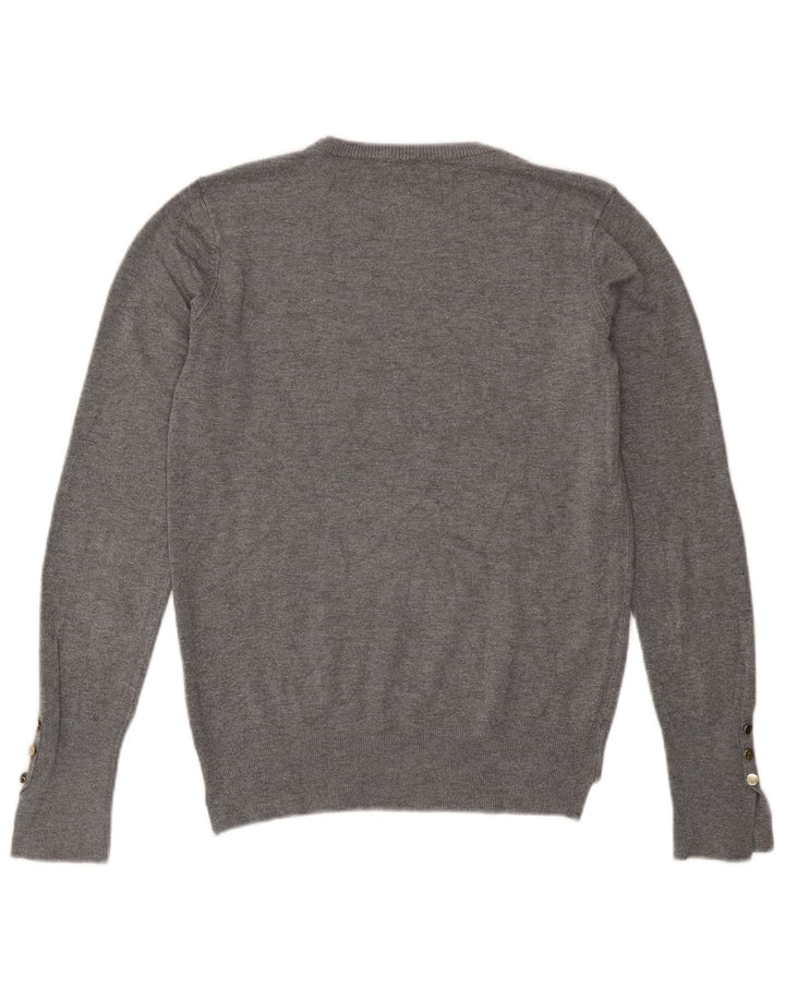 Zara - Jersey de cuello redondo para mujer, talla 40, color gris medio