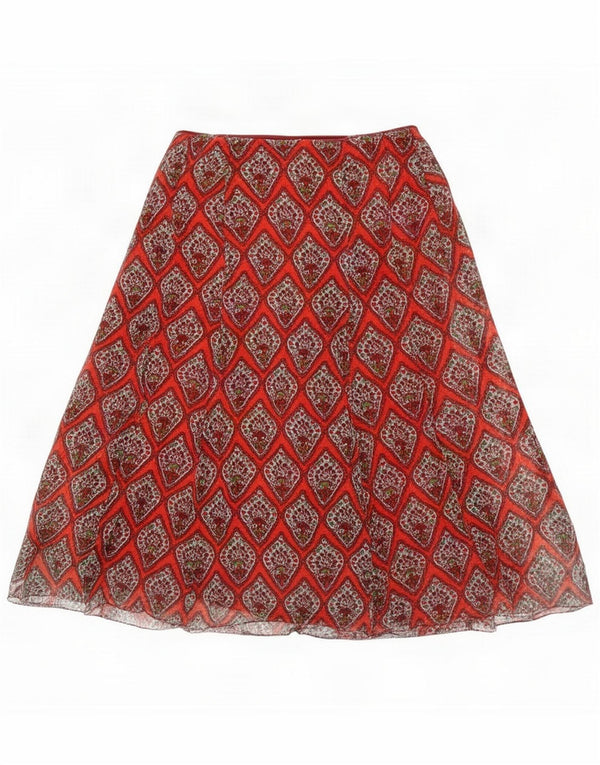 Vintage Womens A-Line Skirt Medium W30 Maroon Paisley