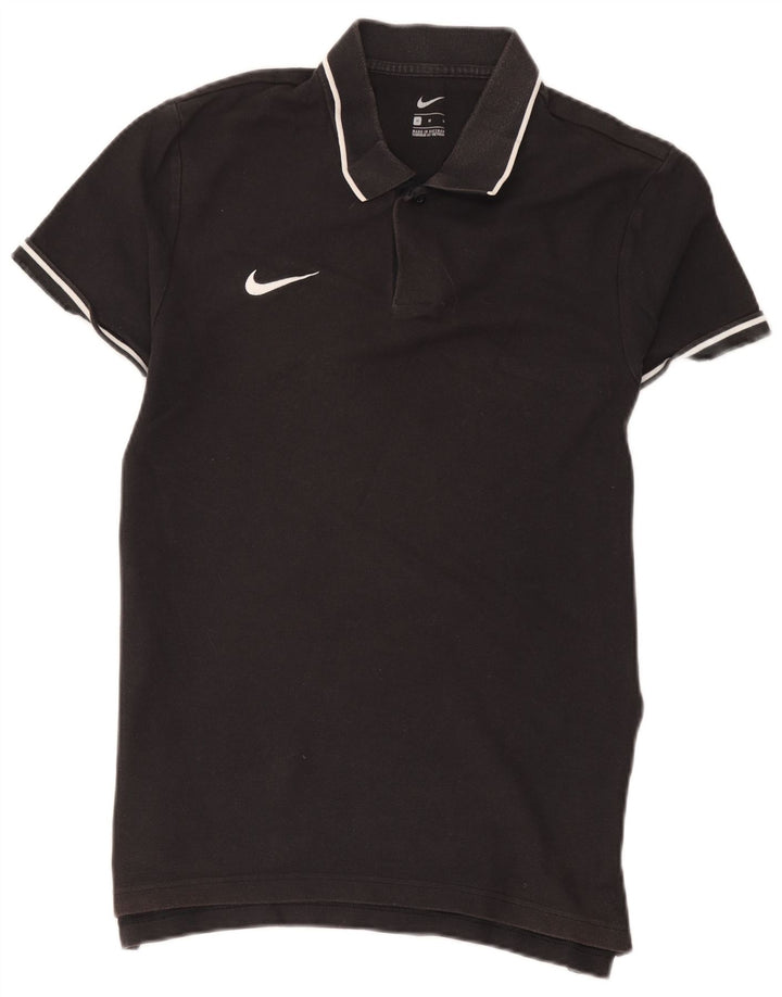 NIKE Polo Hombre Algodón A Rayas Negro Mediano
