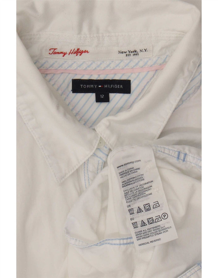 Tommy Hilfiger Camisa para mujer US 12 Grande Algodón blanco