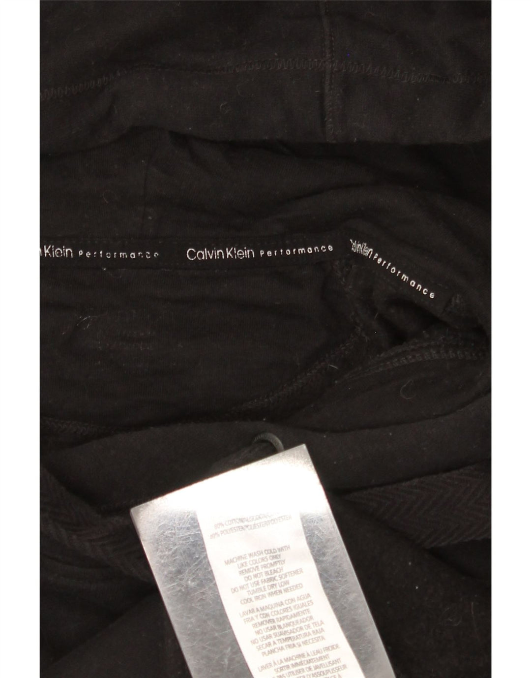 CALVIN KLEIN Jersey con capucha gráfico extragrande para mujer UK 40 XL Algodón negro