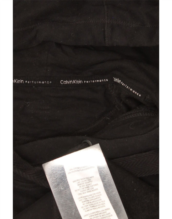 CALVIN KLEIN Jersey con capucha gráfico extragrande para mujer UK 40 XL Algodón negro