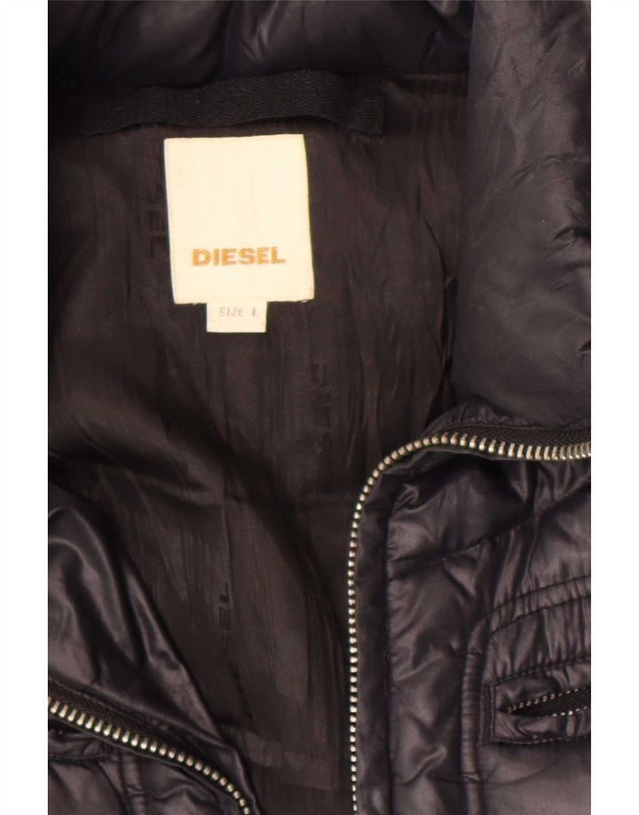 Diesel Chaqueta Acolchada Con Capucha Para Mujer UK 46 Grande Negro