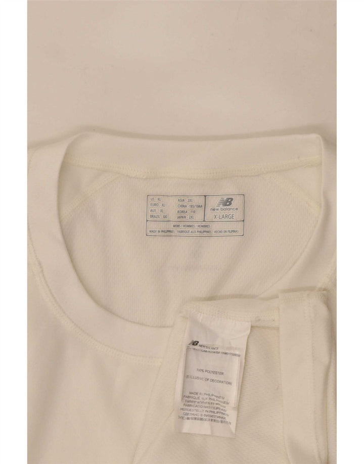 New Balance Hombre Camiseta Top XL Blanco Colorblock Poliéster