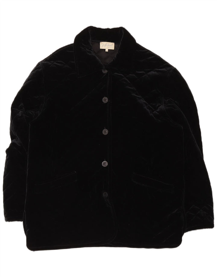 Chaqueta acolchada de terciopelo vintage para mujer IT 48 XL Poliamida negra