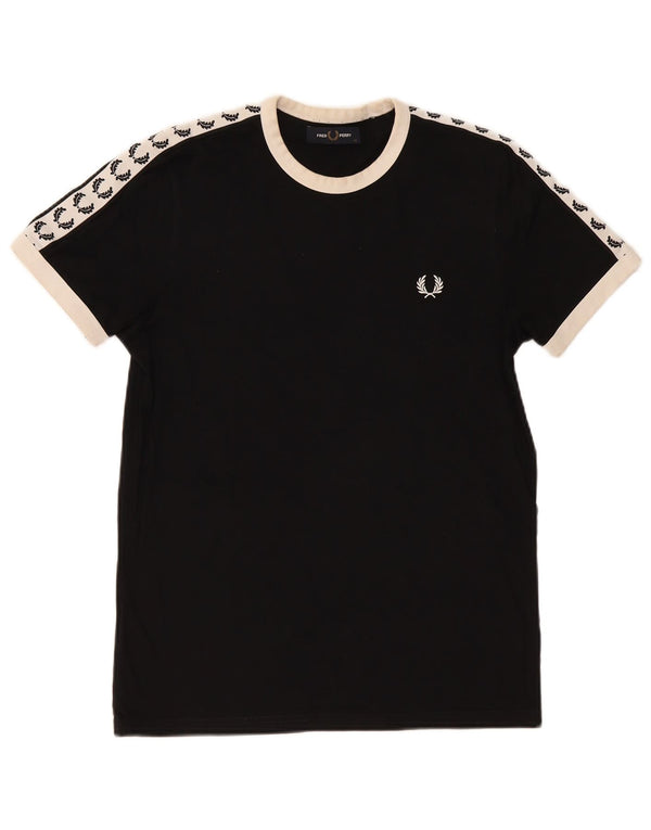 Fred Perry Camiseta estampada para hombre Top XS Algodón color block negro