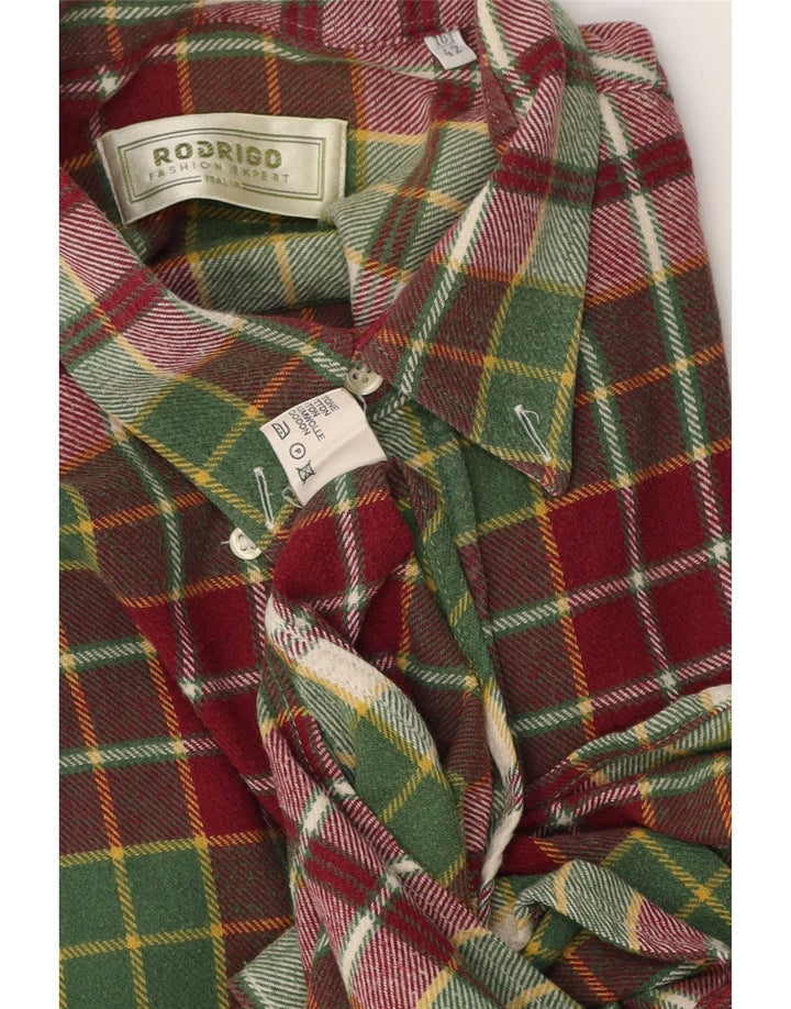 Rodrigo Camisa de franela para hombre Talla 42 16 1/2 Grande Algodón a cuadros multicolor