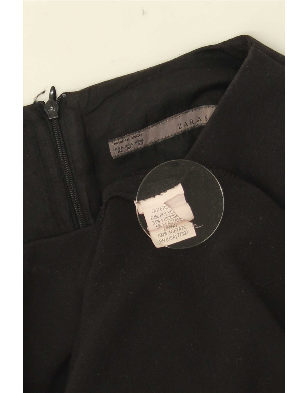 Zara Mujer Vestido Vaina ES 40 XL Poliéster Negro