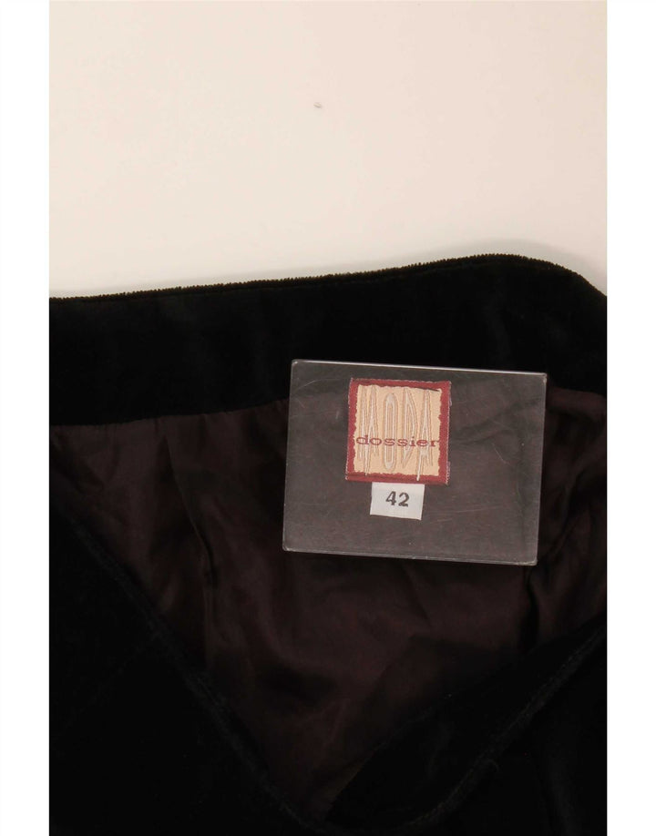 Moda Dossier Minifalda de pana para mujer IT 42 Medium W28 Negro