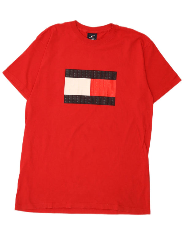 Tommy Hilfiger Camiseta gráfica para hombre Top Medium Red Cotton