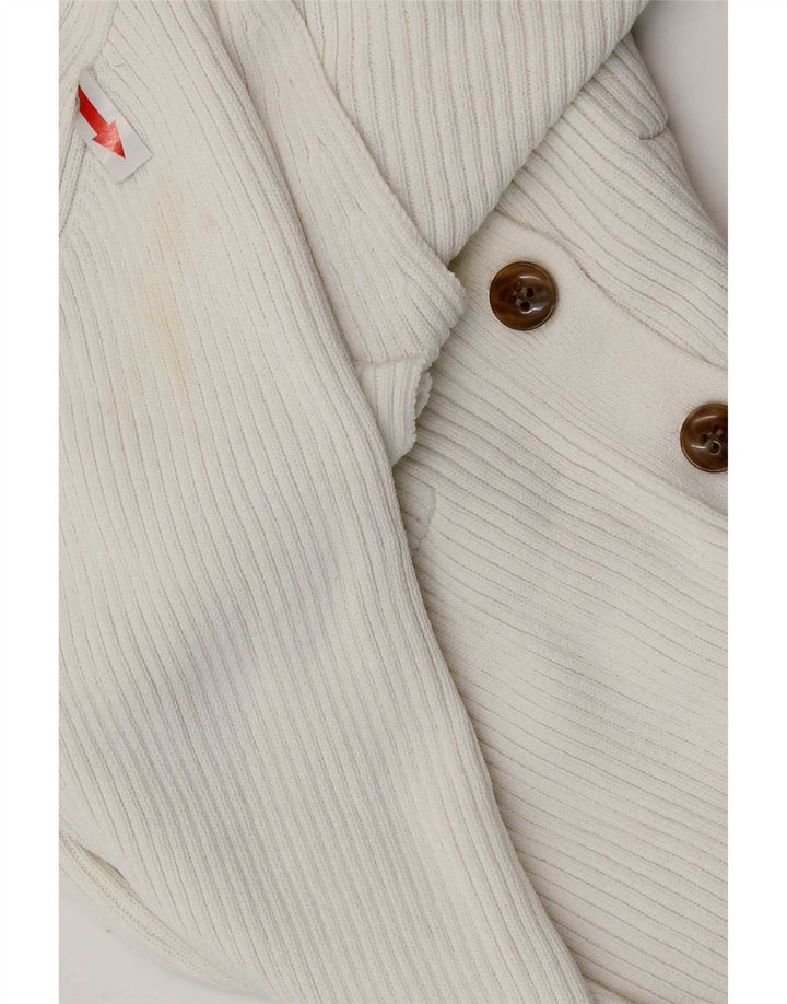 Zara - Cárdigan corto para mujer, talla 40, viscosa blanca mediana