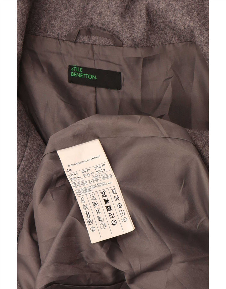 Abrigo Benetton Mujer ES 42 Lana Gris Medio