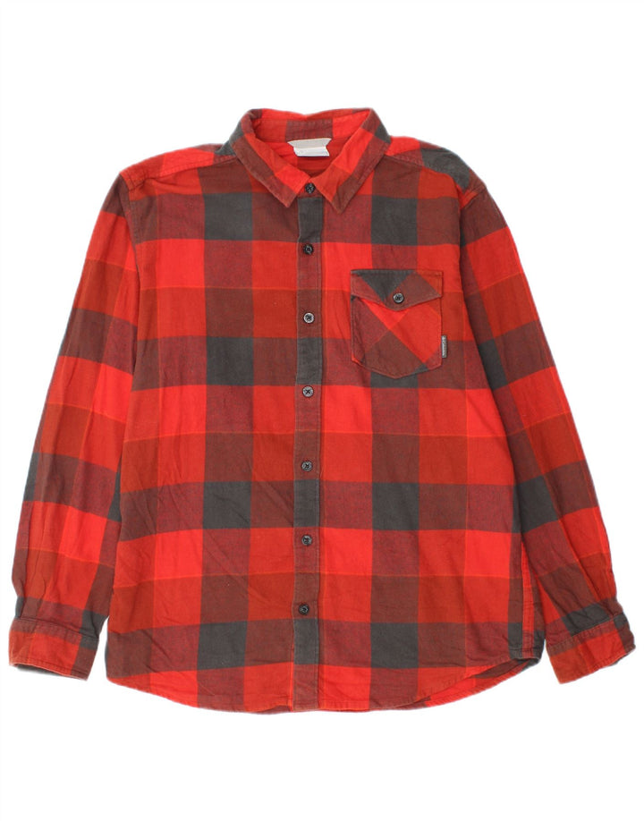 Columbia Camisa De Franela De Algodón A Cuadros Rojo Medio Para Hombre