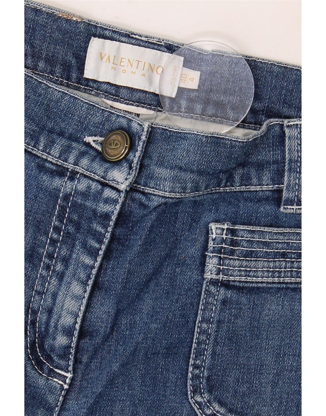 Valentino Jeans ajustados para mujer IT 40 Small W28 L30 Azul