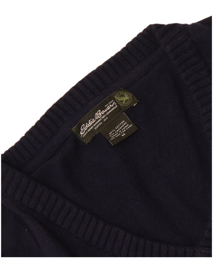 Eddie Bauer Jersey con Cuello en V para Hombre Jersey de algodón Azul Marino Mediano