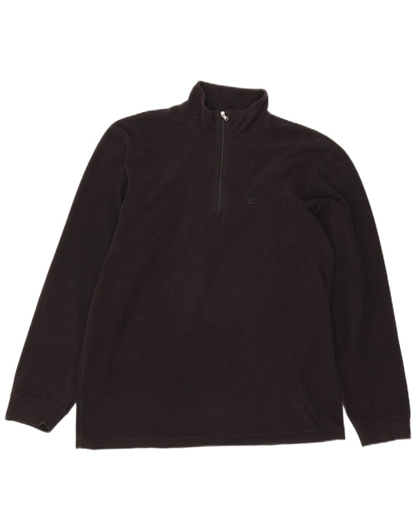 Champion Jersey De Forro Polar Con Cremallera Para Hombre Grande Poliéster Negro