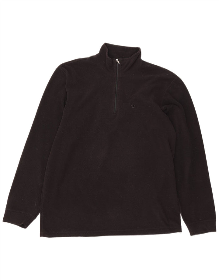 Champion Jersey De Forro Polar Con Cremallera Para Hombre Grande Poliéster Negro
