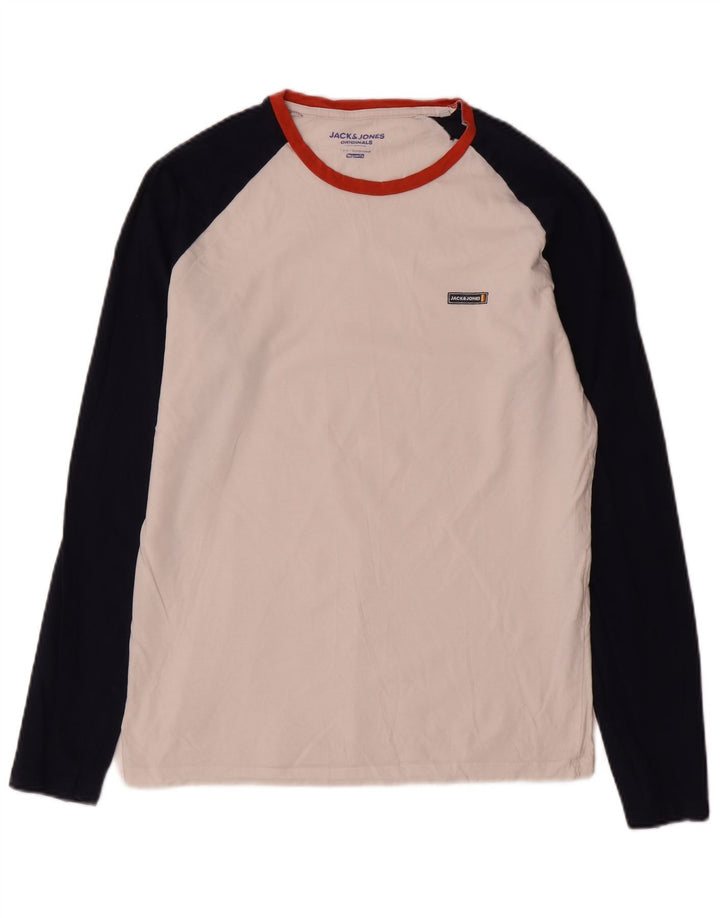 Jack & Jones Hombre Regular Fit Top Manga Larga Medium White Colorblock