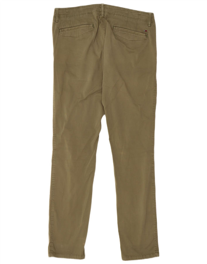 TOMMY HILFIGER Pantalón chino ajustado para hombre W31 L32 Algodón caqui