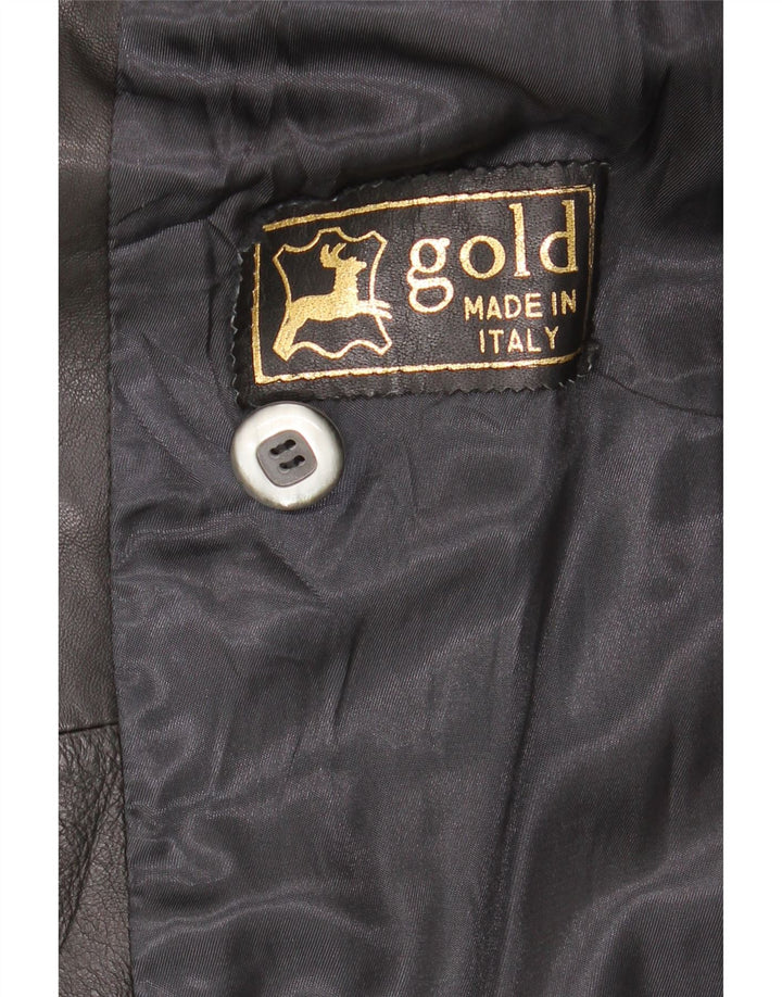 Vintage mujer chaqueta de cuero Reino Unido 16 cuero negro grande