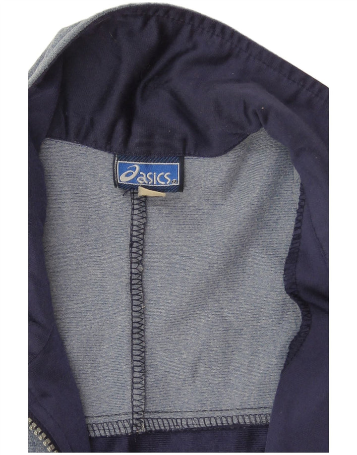 ASICS Chaqueta de chándal con gráfico para hombre, talla grande, color azul marino