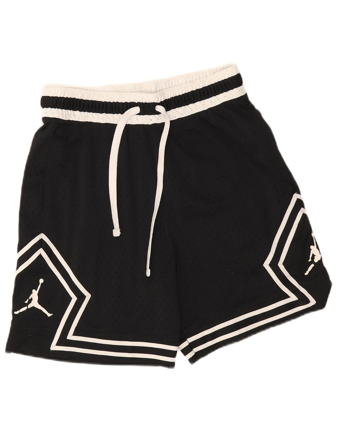 Jordan Shorts deportivos con estampado Dri Fit para hombre, poliéster con bloques de color negro pequeño