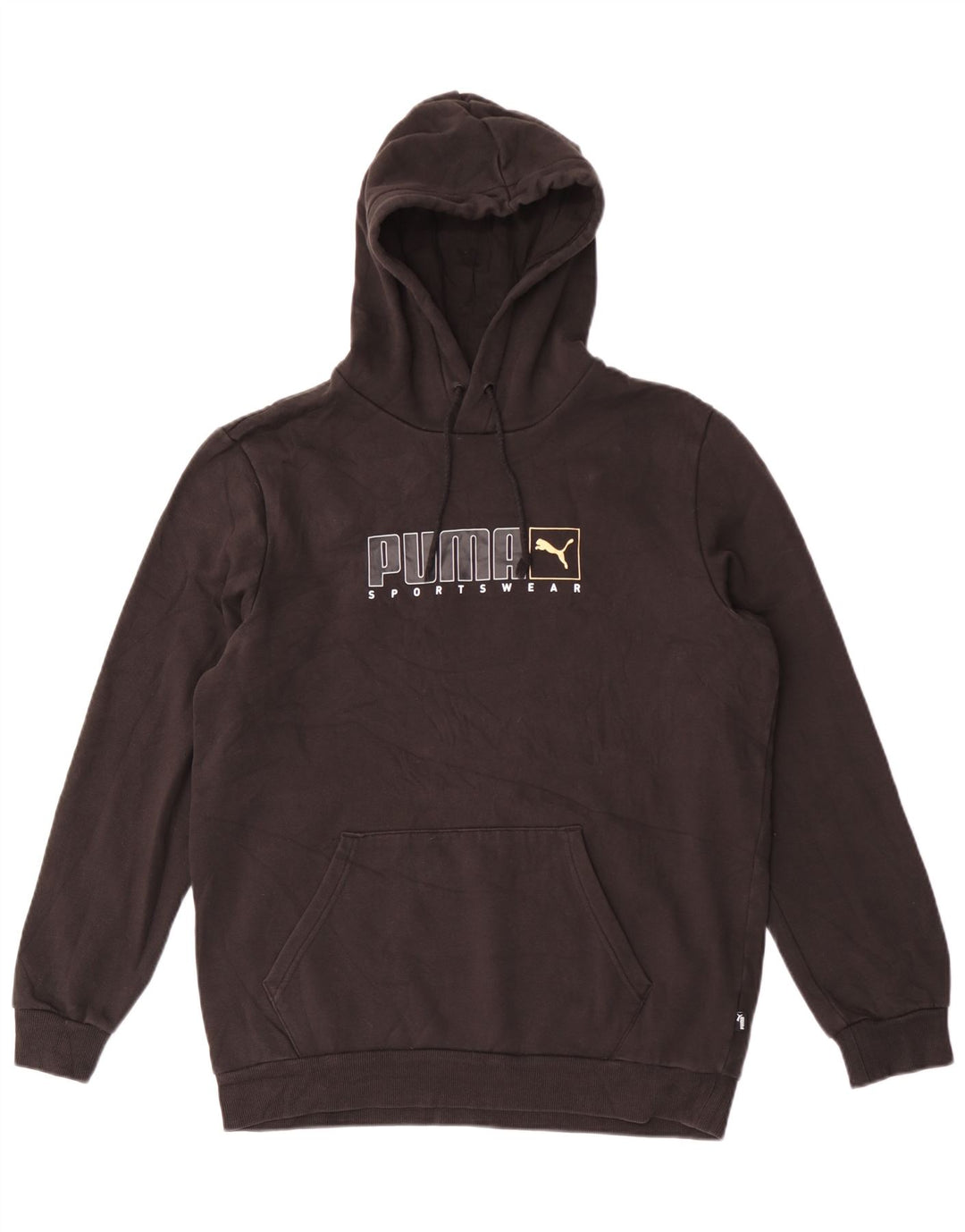Puma Hombre Sudadera Con Capucha Gráfica Jersey De Algodón Negro Mediano