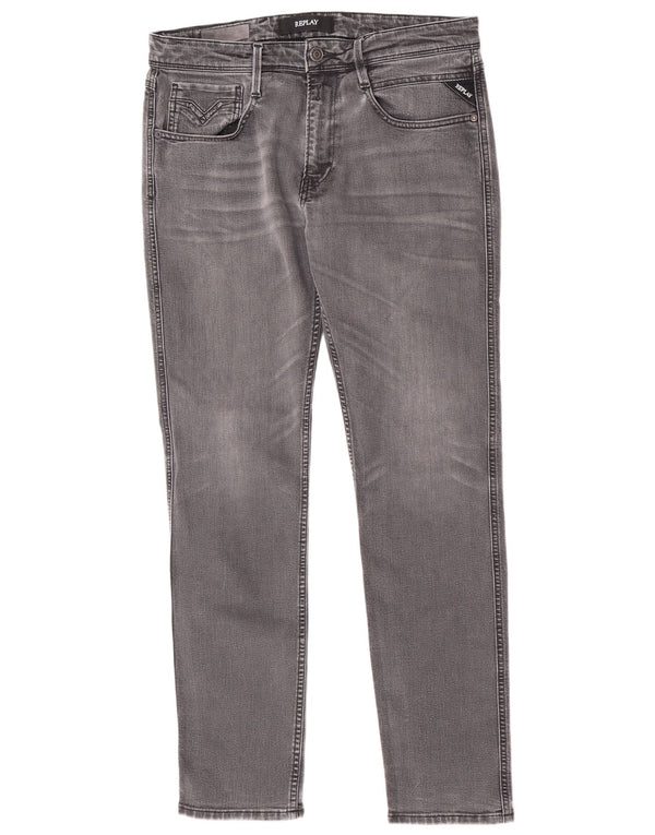 Vaqueros ajustados para mujer Replay W33 L32 Algodón gris