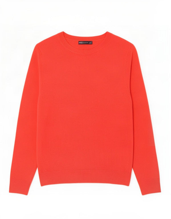 Marks & Spencer Suéter con Cuello Barco para Mujer UK 40 Acrílico Rojo Mediano