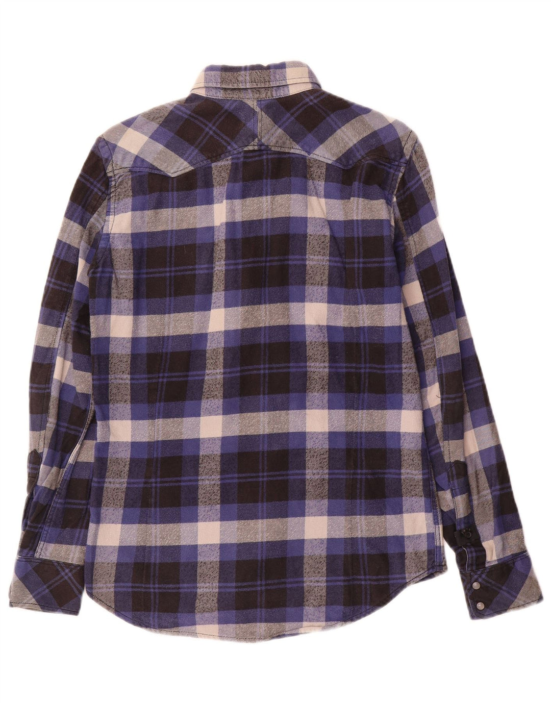 Diesel Hombre Camisa De Franela De Algodón A Cuadros Azul Marino Pequeño