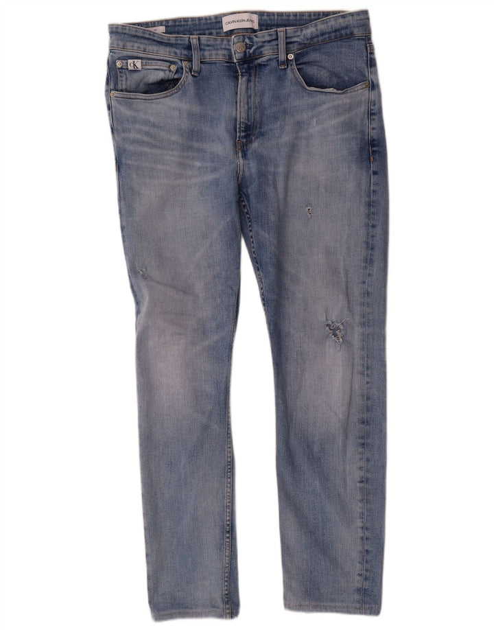 Calvin Klein Jeans ajustados para hombre W32 L30 Algodón azul