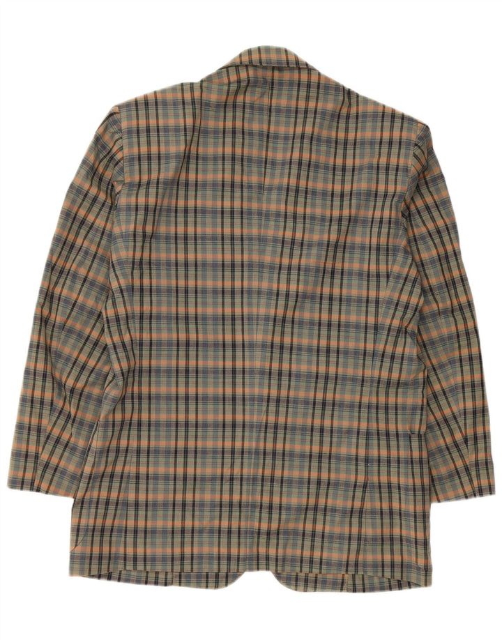 Ingram - Chaqueta tipo blazer Azimut para mujer, 2 botones, IT 48 XL, algodón a cuadros verdes