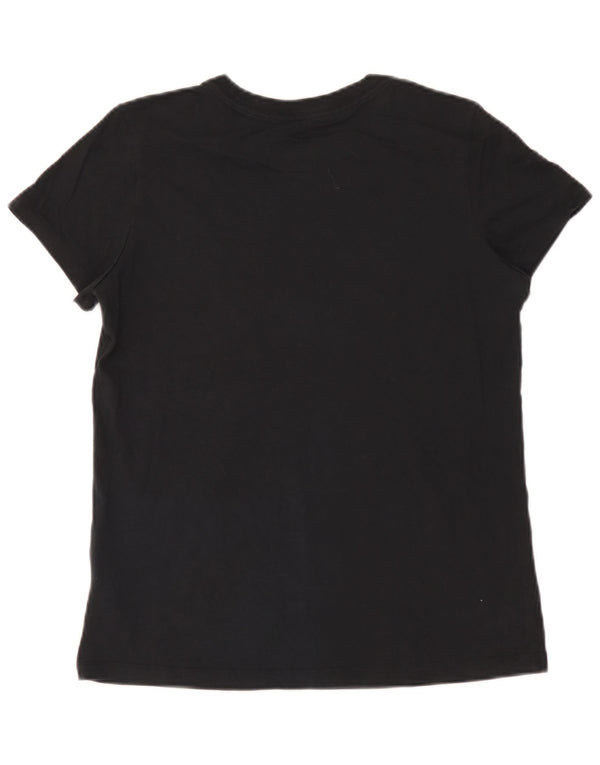 Nike Camiseta ajustada con gráfico para mujer, talla 40, talla grande, algodón negro