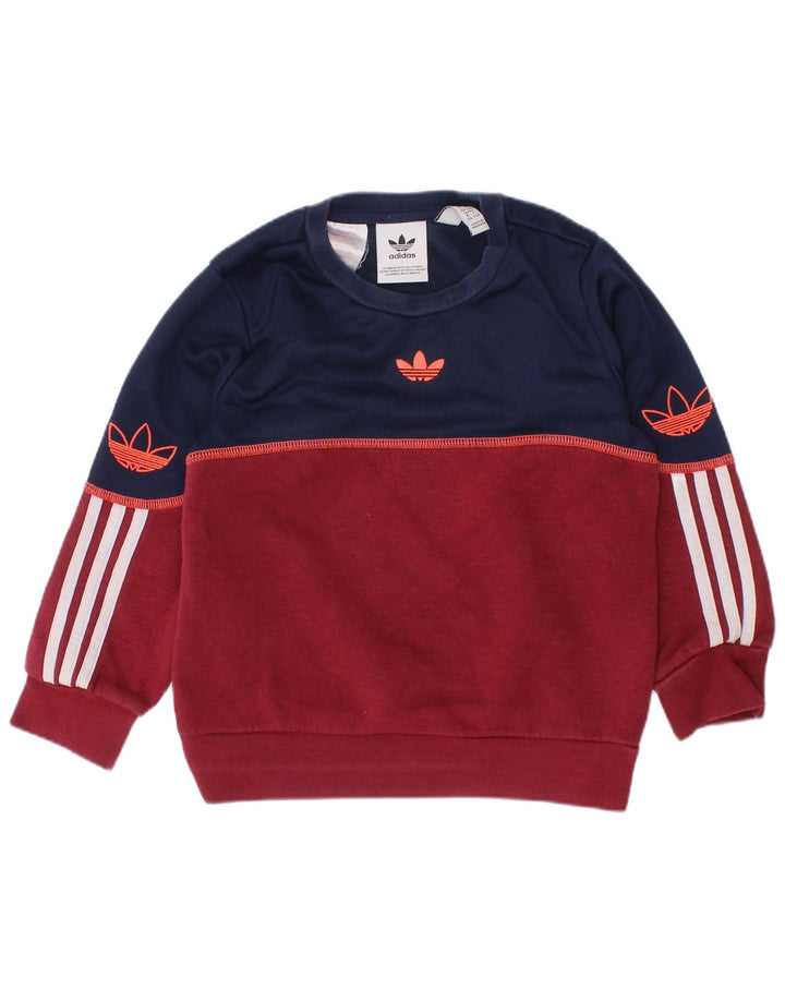 ADIDAS Sudadera con gráfico para niño 3-4 años Granate Colorblock Algodón