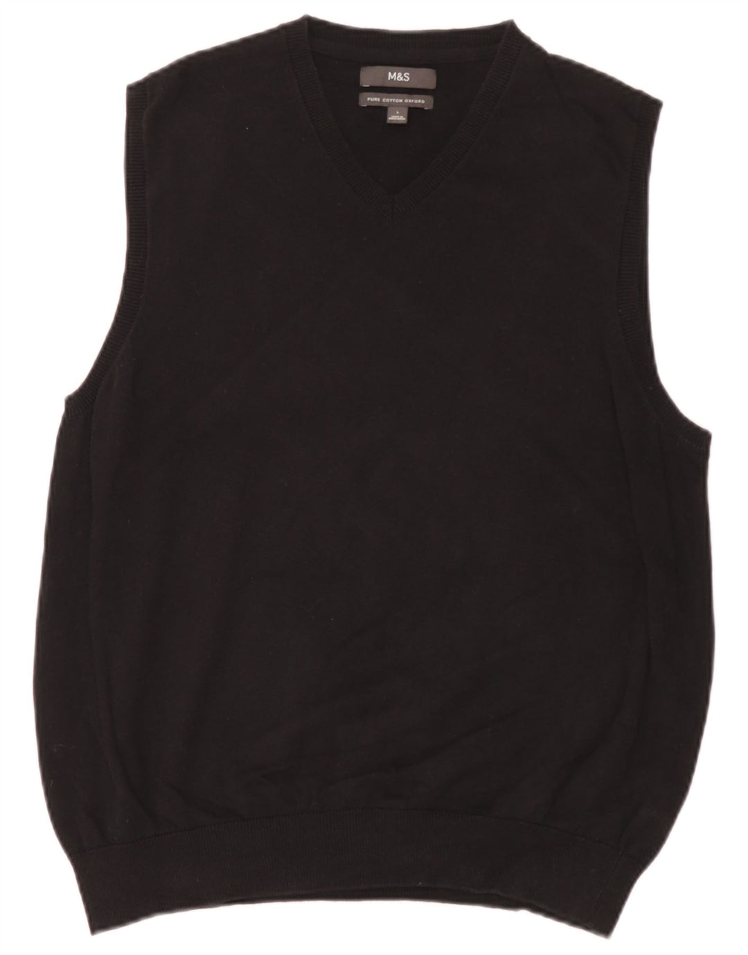 Marks & Spencer - Camiseta sin mangas para hombre, talla grande, algodón negro