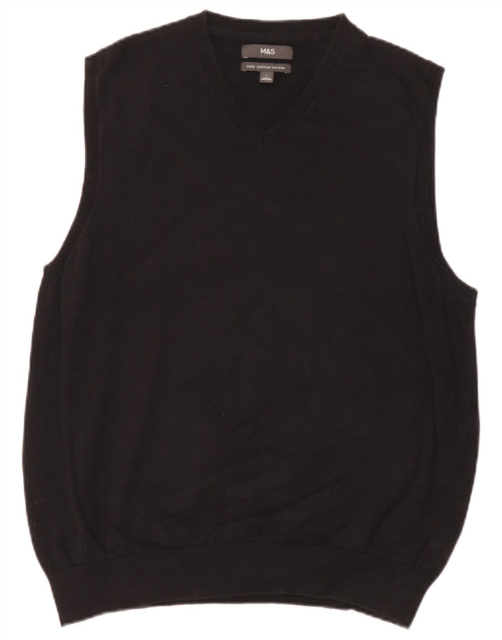 Marks & Spencer - Camiseta sin mangas para hombre, talla grande, algodón negro