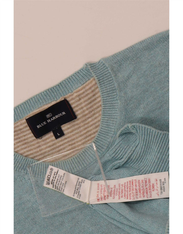 Marks & Spencer - Jersey de cuello redondo para hombre, color azul, talla grande, color azul